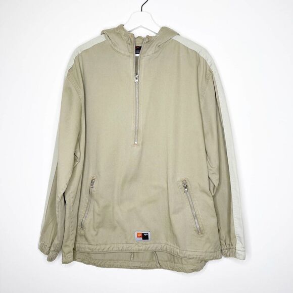 NIKE Men's Khaki Canvas 1/4 Zip Jacket  - Picture 1 of 10